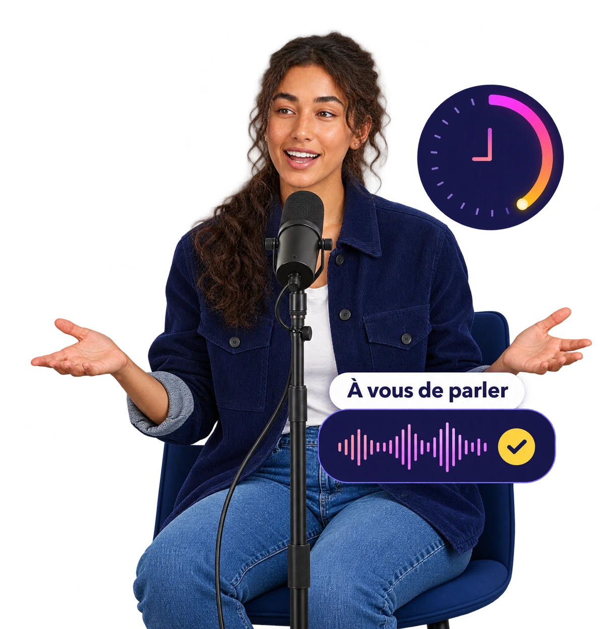 Candidate qui prend la parole au micro