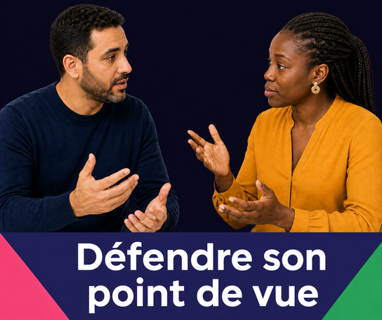 Deux candidats échangeant pour défendre un point de vue
