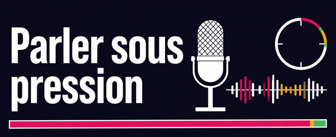 Microphone et chronomètre illustrant la parole sous pression