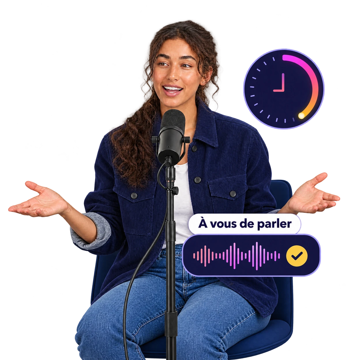 Candidate qui prend la parole au micro