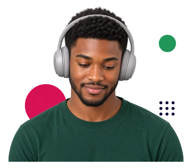 Candidat qui écoute un audio de compréhension orale
