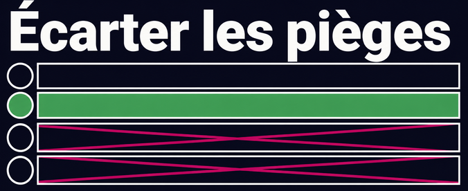 Réponses illustrant les pièges à écarter pendant l'écoute