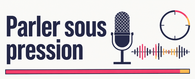 Microphone et chronomètre illustrant la parole sous pression