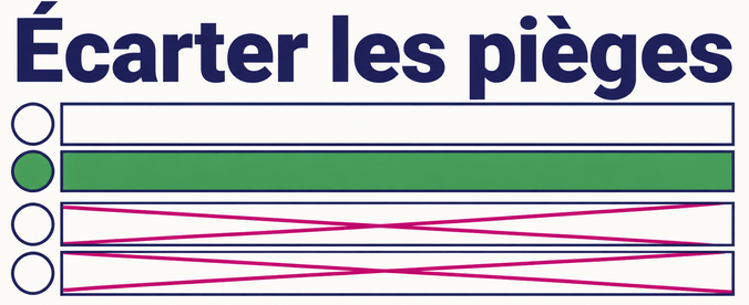 Réponses illustrant les pièges à écarter pendant l'écoute