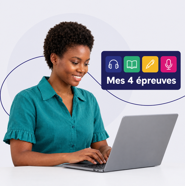 Candidate qui commence ses quatre épreuves sur son ordinateur